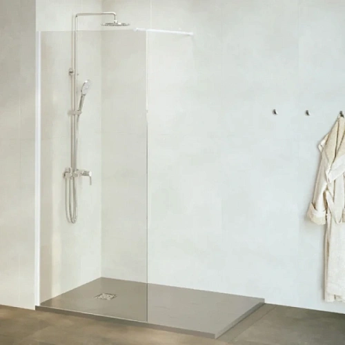 Душевая перегородка RGW Walk In 80 см профиль белый, стекло прозрачное - фото 4