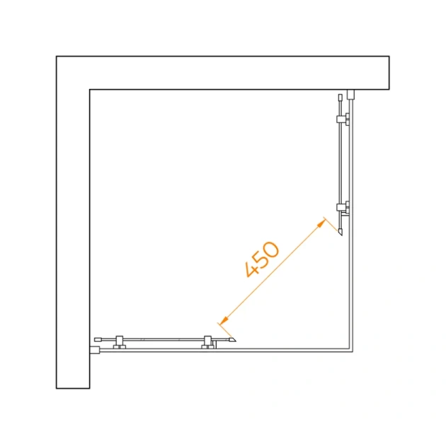 Душевой уголок RGW Passage PA-030 80x80 см профиль хром, стекло матовое 3508103088-21 (детальная фотография), квадратные