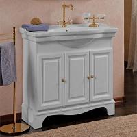 Тумба под раковину, цвет белый матовый, фурнитура золото, La Beaute Michel