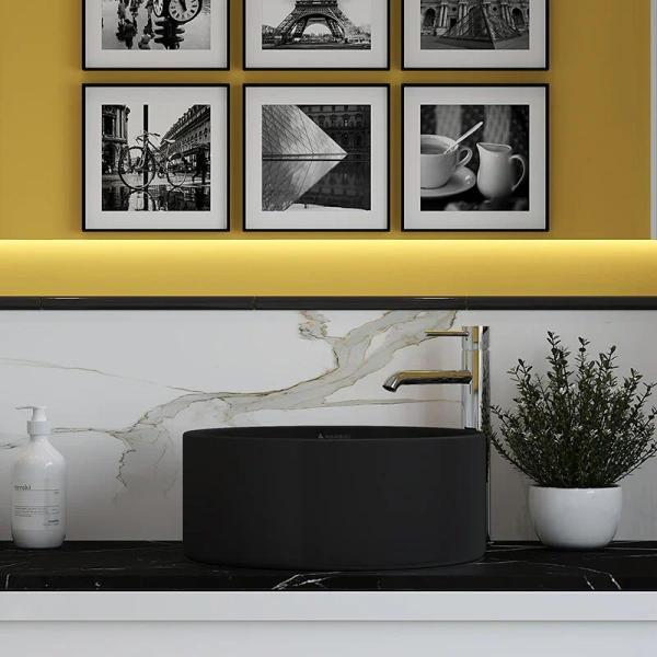 Раковина Aqueduto ESPIRAL 40 см черная матовая ESP0140 (детальная фотография), черные