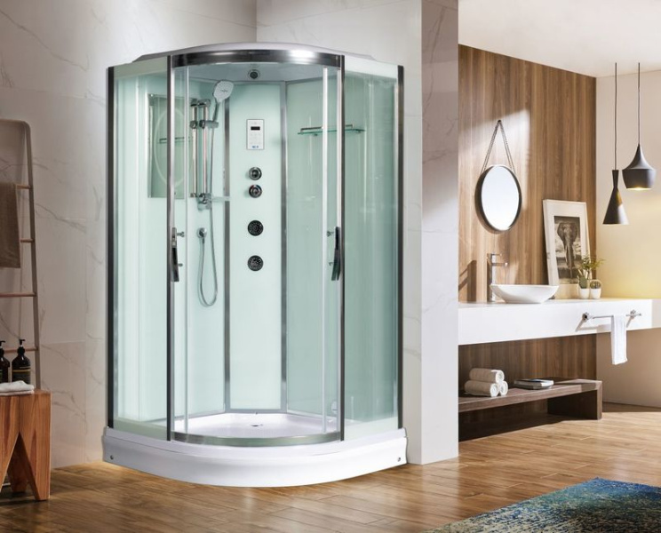 Душевая кабина WeltWasser WW500 120x120 см с поддоном WW500 EMMER 12015 (детальная фотография), полукруглые, четверть круга