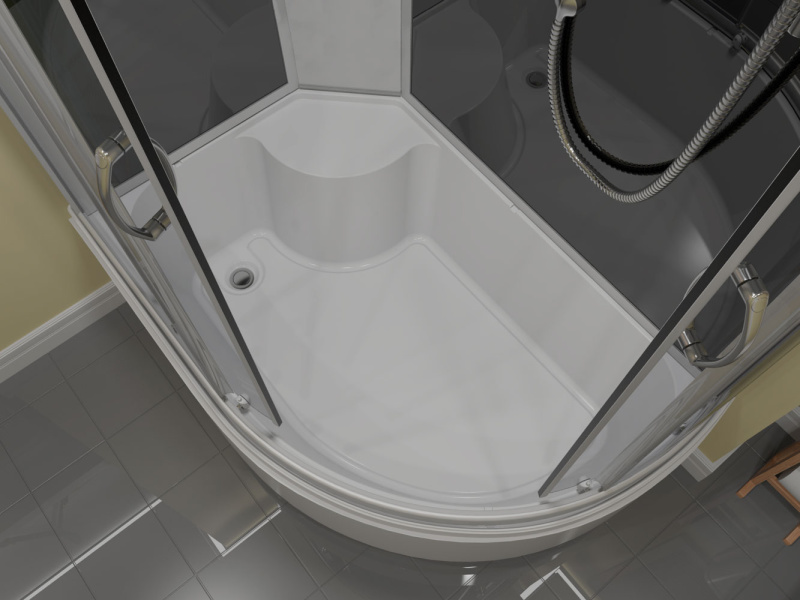 Душевая кабина Erlit Comfort 120x80 см черная задняя стенка ER3512TPL-C4-RUS (детальная фотография), 120х80