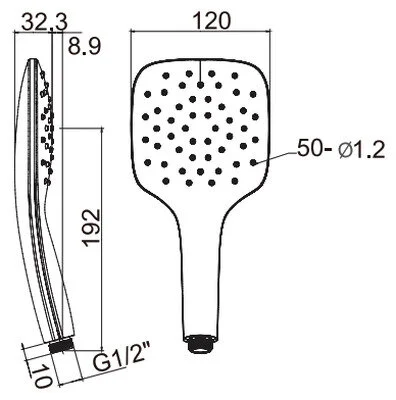 Душевая лейка белая Ravak Air 959.10 X07P351 (детальная фотография), современные, hi-tech