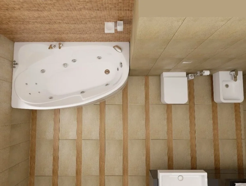 Ванна акриловая Triton OMP Кайли Щ0000048090/Щ0000048091, 150 x 100 см, левая/правая, белая (детальная фотография), 150х100