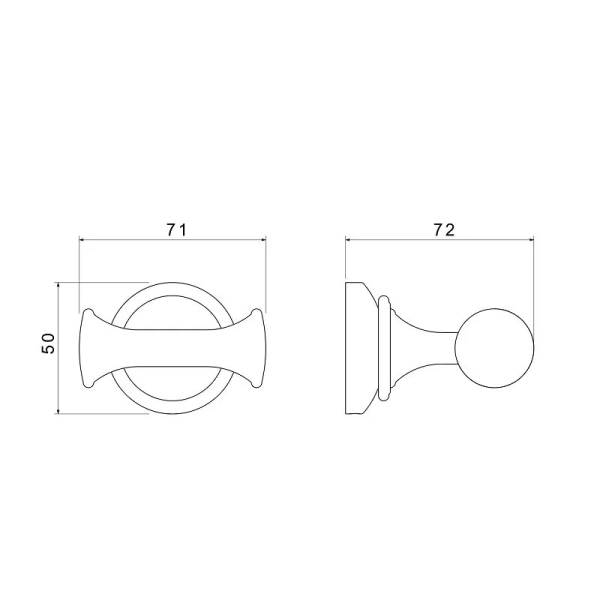 Крючок для ванной Акватек Классик полированное золото AQ4502PG (детальная фотография), современные, hi-tech