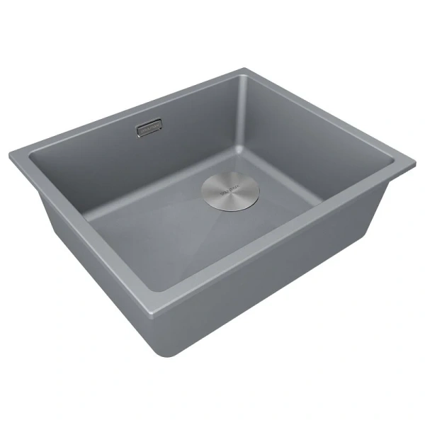 Мойка для кухни Paulmark Lumi 55 см серый металлик LU55SK-GRM (детальная фотография), из искусственного гранита