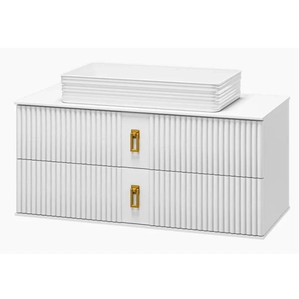 Тумба под раковину подвесная Brevita Sevilla 90 см белая SEV-09090-0102Я (детальная фотография), подвесная, пристенная