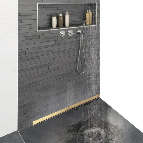 Душевой лоток BERGES Wall 60 см золото 092056 (детальная фотография), золото