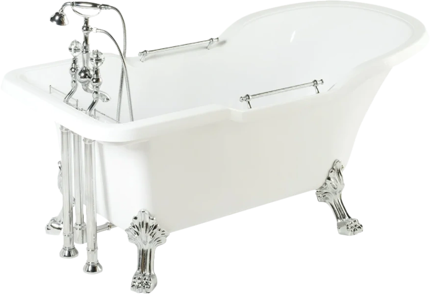 Ванна из искусственного камня Migliore Impero 180х87 см фурнитура хром 25268 (детальная фотография)