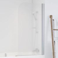 Душевая шторка на ванную профиль матовый хром стекло сатин Vegas-glass