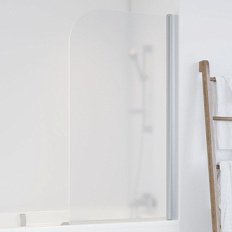 Душевая шторка на ванную профиль матовый хром стекло сатин Vegas-glass