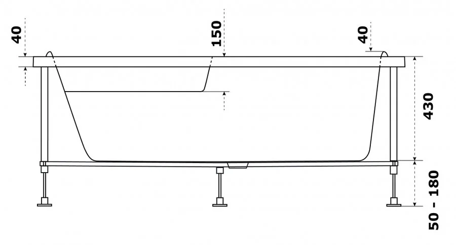 Ванна акриловая Azario Микона 170 x 110 см, белая, левая/правая МИВ0003 (детальная фотография), современныe, hi-tech