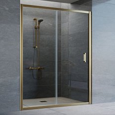 Душевая дверь профиль бронза стекло прозрачное Vegas-glass