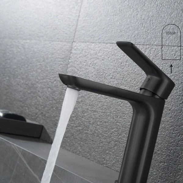 Смеситель для раковины Black&White Universe черный матовый 8301BUK (детальная фотография), черные