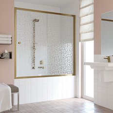 Душевая шторка на ванную профиль бронза стекло фея Vegas-glass