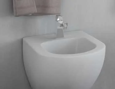 Смеситель для биде Grohe Allure Brilliant 23117000 (детальная фотография), прямоугольная форма, с донным клапаном