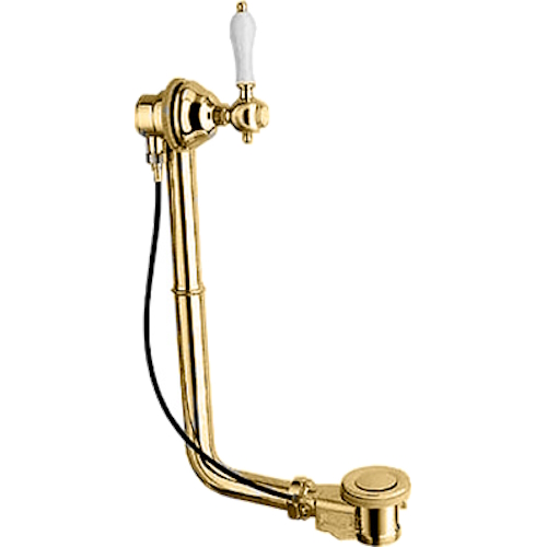 Колонка сливная наружная для ванны Devon&Devon SFD74 (детальная фотография), хром, золото