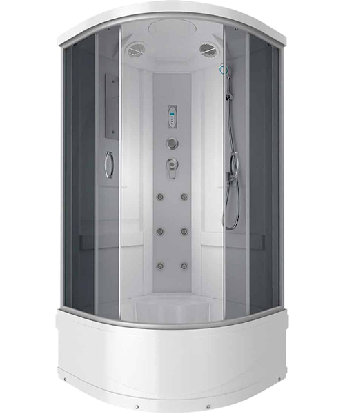 Душевая кабина Erlit Comfort ER2509TP-C 90х90 см с гидромассажем (детальная фотография), полукруглые, четверть круга