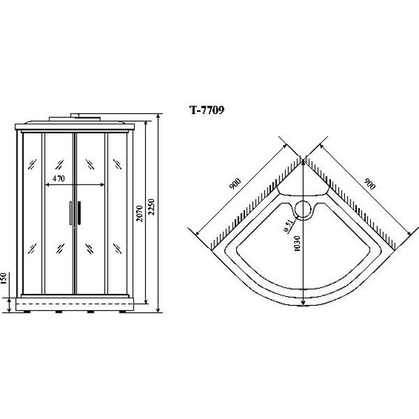 Схема (детальная фотография), угловые, с гидромассажем, c тропическим душем, с вентиляцией, с крышей, с радио