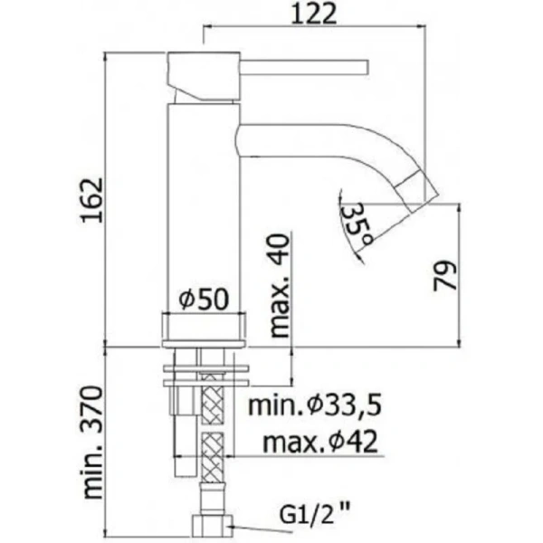 Смеситель для раковины Paffoni Light медовое золото LIG071HG (детальная фотография), для раковины