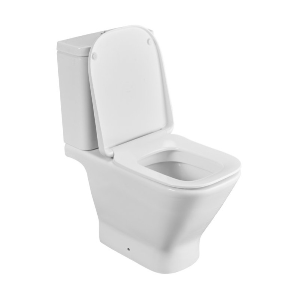 Унитаз компакт Roca The Gap 342477000 горизонтальный выпуск (детальная фотография), современные, hi-tech, прямоугольные