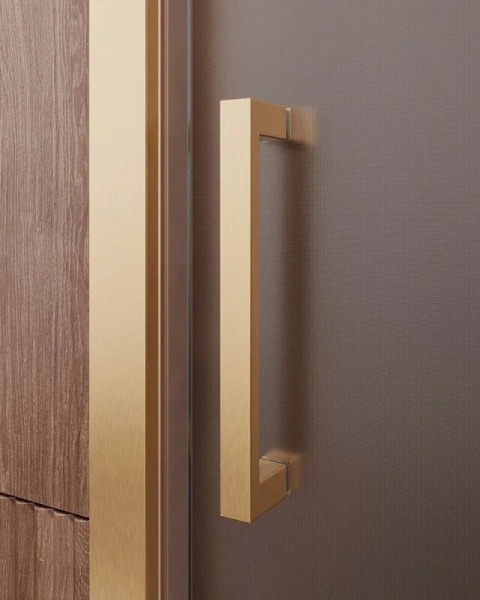 Душевая дверь в нишу Cezares Molveno 120 см стекло рифленое профиль золото MOLVENO-BF-1-120-P-BORO (детальная фотография), в нишу, стеклянные