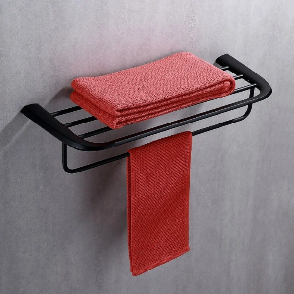 Полотенцедержатель Abber Nord черный матовый AA1554B (детальная фотография), металлические