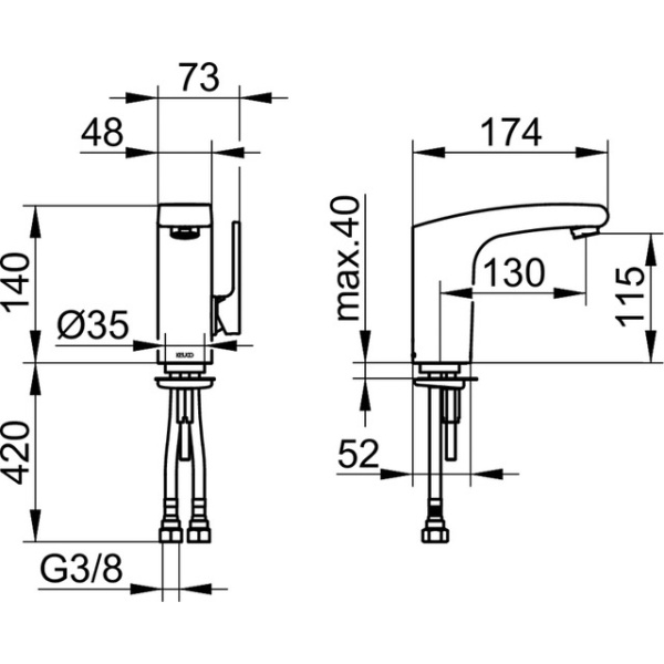 Схема (детальная фотография), для раковины