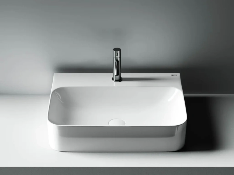 Раковина Ceramicanova Aura 60 см накладная CN2001 (детальная фотография), в форме чаши, прямоугольной формы