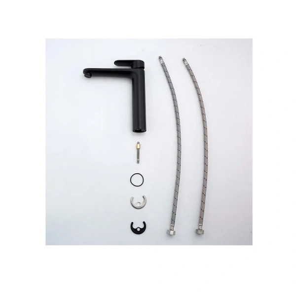 Смеситель для раковины Акватек Ника черный матовый AQ1804MB (детальная фотография), черные