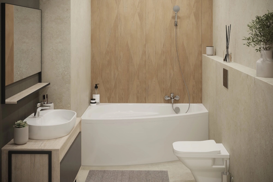 Ванна акриловая Santek Майорка 150х90 левосторонняя (детальная фотография), асимметричные