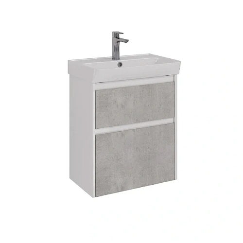 Тумба под раковину подвесная Lemark Combi 60 см бетон - фото 2