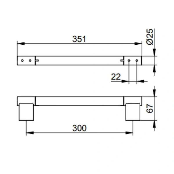 Поручень, нерж. сталь, Keuco Plan 14907 070000 (детальная фотография), в наличии