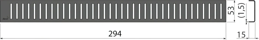 Решетка Alcaplast Pure 30 см черная матовая PURE-300BLACK (детальная фотография), черые