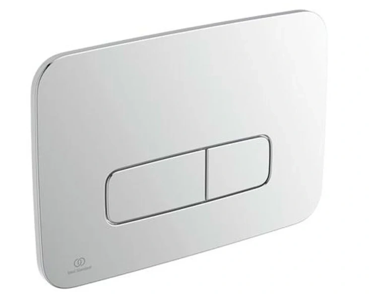 Клавиша смыва Ideal Standard Prosys Oleas пневматическая, хром R0124AA (детальная фотография), слив эконом-стандарт с двумя клавишами