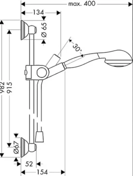 Душевая система Axor Carlton 27947 (детальная фотография), душевые гарнитуры