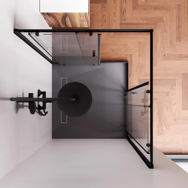 Душевой уголок Am.Pm Sunny 100x100 см черный матовый W87G-403-100100-BT (детальная фотография), 100х100