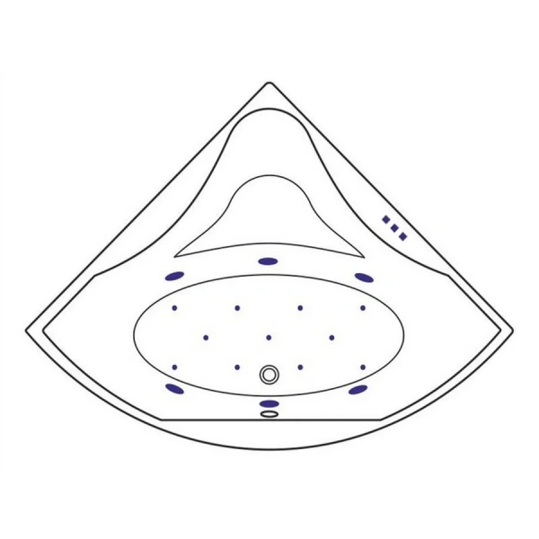 Ванна гидромассажная Excellent Glamour Relax 150 x 150 см, белый/хром, WAEX.GLA15.RELAX.CR (детальная фотография), 150 см