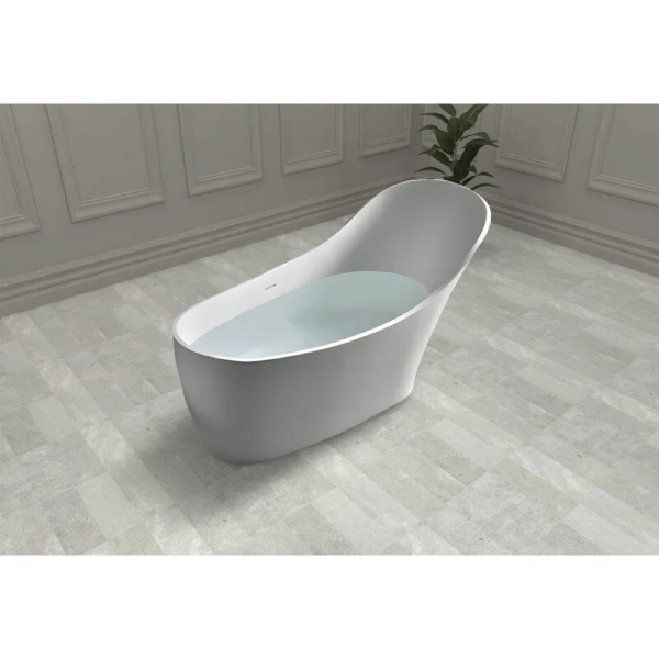 Ванна из искусственного камня Abber Stein 170x75 см белая матовая AS9618 (детальная фотография), 170x75 см