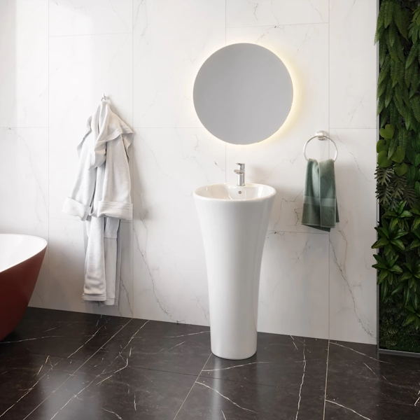 Раковина напольная Ceruttispa Adelina 46 см белая CT7274 (детальная фотография), 45 см