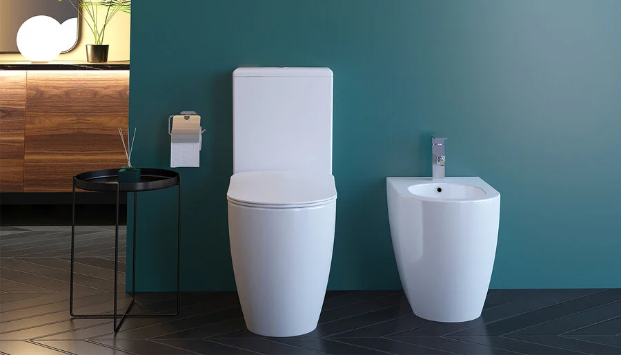 Унитаз компакт Creavit Free FE360-00CB00E-0000 с функцией биде (детальная фотография), современные, hi-tech, круглые