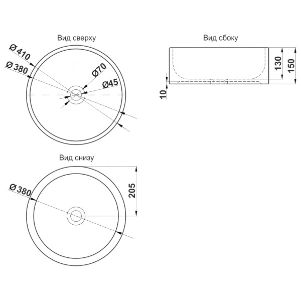 Схема (детальная фотография), накладные (на столешницу)