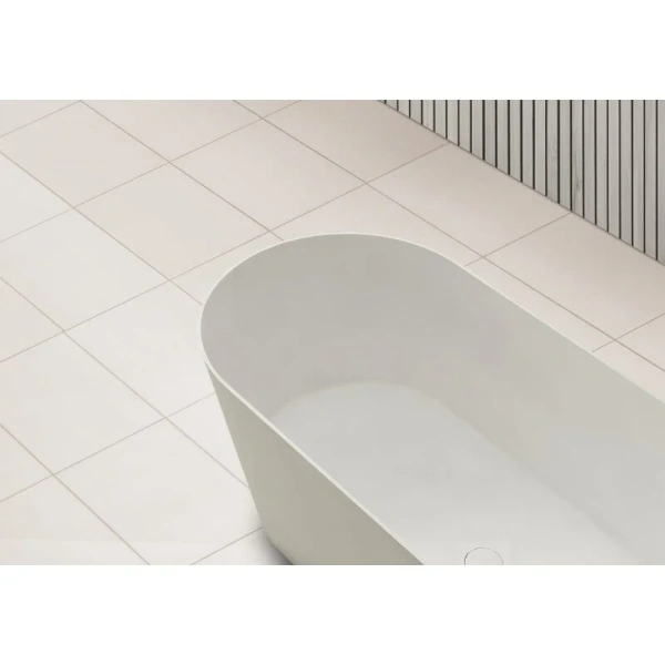 Ванна из искусственного камня Abber Stein 165x70 см белая матовая AS9622 (детальная фотография), овальные