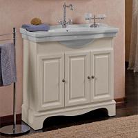 Тумба под раковину, цвет слоновая кость матовый, фурнитура состареное серебро, La Beaute Michel