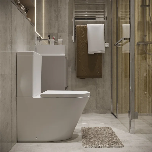 Унитаз компакт Lavinia Boho Biore безободковый 3304001R (детальная фотография), безободковые, сиденье с микролифтом , с антивсплеском, компакт, низкие