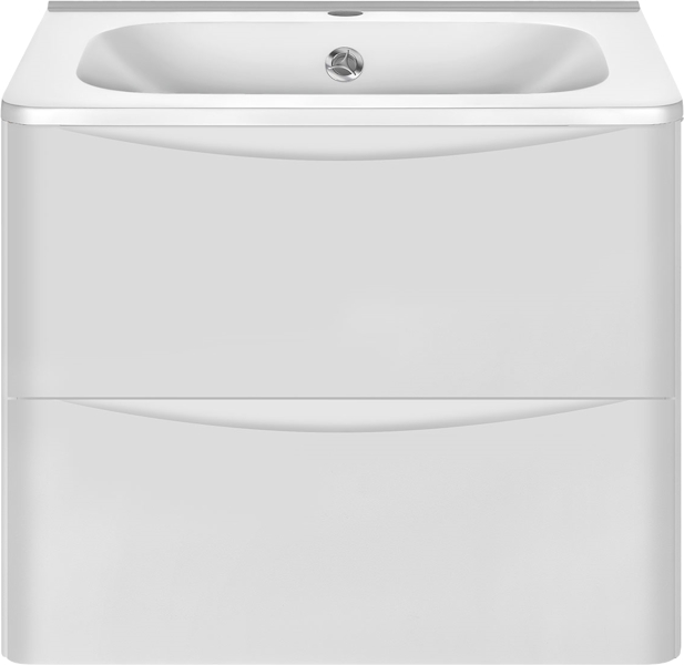 Тумба с раковиной подвесная Vincea Paola VMC-2P600 59,4 см с двумя выдвижными ящиками (детальная фотография)