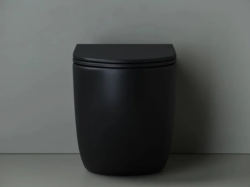 Унитаз напольный Ceramica Nova Metropol черный матовый CN4004MB (детальная фотография), безободковые, сиденье с микролифтом , с антивсплеском