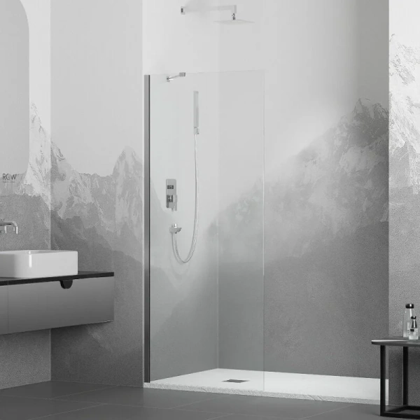 Душевая перегородка RGW Walk In WA-102 110 см профиль хром, стекло прозрачное 351010211-11 (детальная фотография), современные, hi-tech