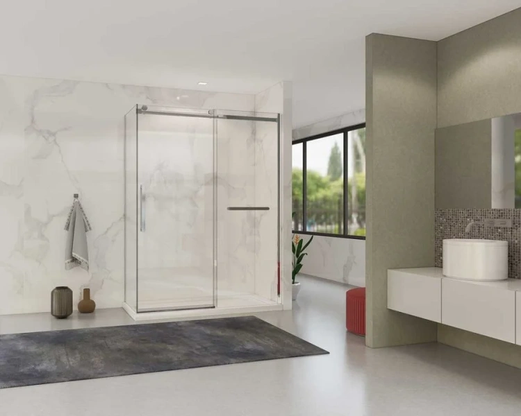 Душевой уголок Vincea Como Soft 140х90 см профиль хром VSR-1CS9014CL (детальная фотография), современные, hi-tech