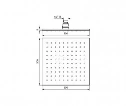 Верхний душ Emmevi CRC06658 MM300 C06658mm300/CR (детальная фотография), верхние души
